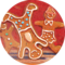Illustration of three happy gingerbread men - one of them doing cartwheels | © SONNENTOR